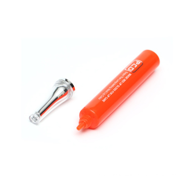 Conception d&#39;emballage de tube de rouge à lèvres personnalisé de deux couleurs orange 20 ml avec bouchon acrylique trompette